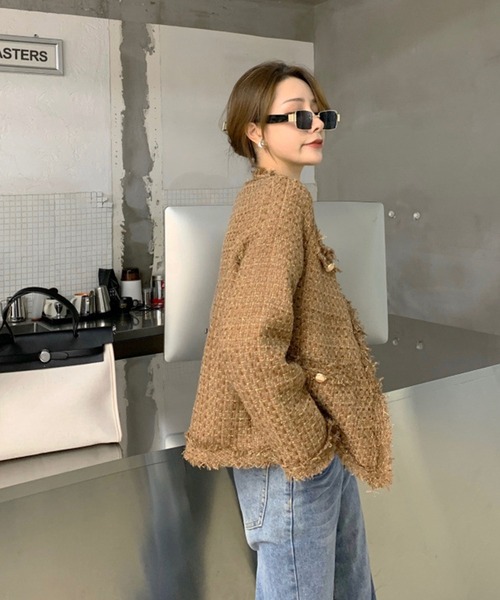 「Jasmine Grandiflorum」 ツイードジャケット FREE ホワイト レディース_画像5