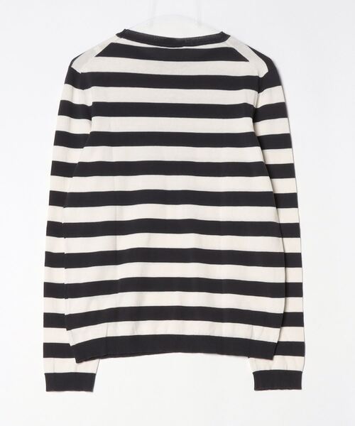 「MSGM」 ボーダー柄長袖ニット M ブラック メンズ_画像2