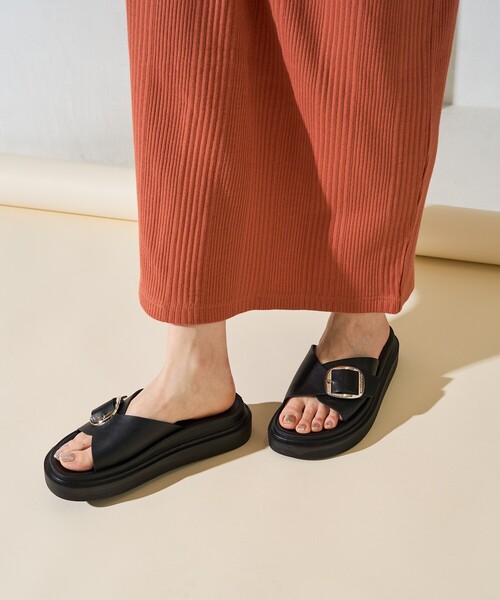 「FREAK'S STORE」 フラットサンダル 23.5cm ブラック レディース_画像2