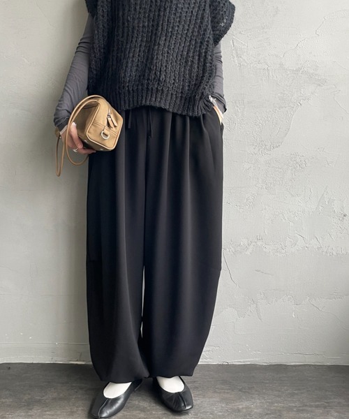 mizuiroind（ミズイロインド） パンツ ドローストリング ヘムパンツ