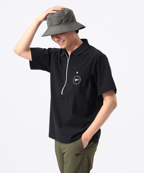 美品 BEAMS GOLF ビームスゴルフ ハーフジップ ポロシャツ 半袖 M BEAMS GOLF（ビームス ゴルフ） ポロシャツ 半袖 ORANGE LABEL