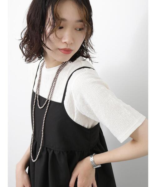 「Samansa Mos2 blue」 キャミソールワンピース F ブラック レディース_画像5