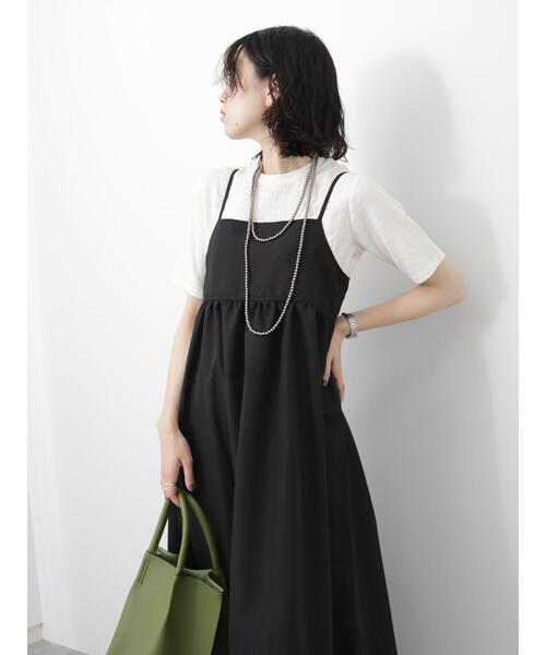 「Samansa Mos2 blue」 キャミソールワンピース F ブラック レディース_画像6