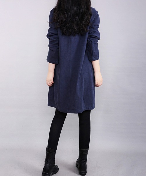 「Amulet」 長袖ワンピース X-LARGE ネイビー レディース_画像6