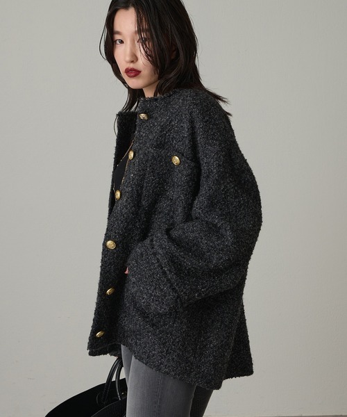 Loungedress（ラウンジドレス） ノーカラージャケット FREE ブラック