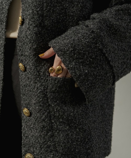 Loungedress（ラウンジドレス） ノーカラージャケット FREE ブラック