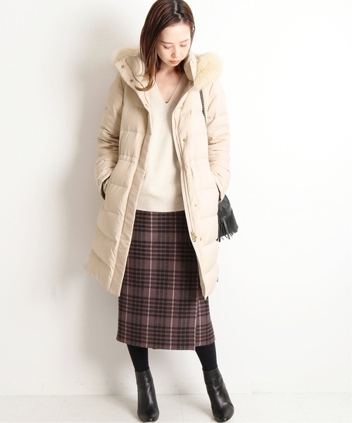 「IENA」 ダウンコート 36 ベージュ レディースの画像9