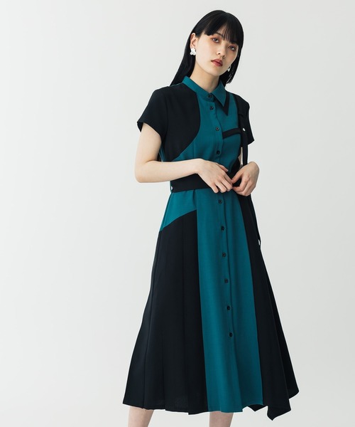 ユナイテッドトウキョウ　ワンピース　グリーン UNITED TOKYO（ユナイテッドトウキョウ） シャツワンピース 1 グリーン