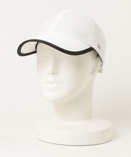 美品 LANVIN SPORT カラミ織りキャップ 白 ゴルフ メッシュ 日本製 LANVIN SPORT（ランバンスポール） メッシュキャップ キャップ 帽子