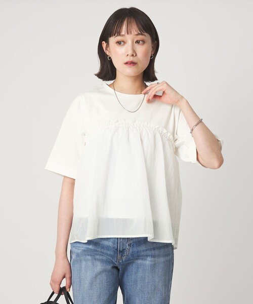 tシャツ タフタ ドッキング ビスチェ プルオーバー レディースの画像
