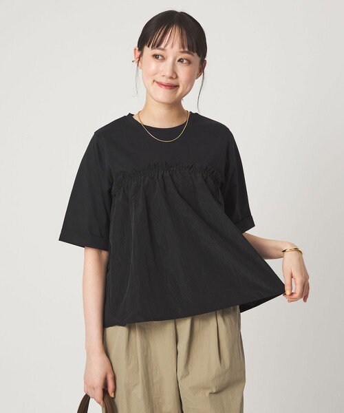 tシャツ タフタ ドッキング ビスチェ プルオーバー レディースの画像