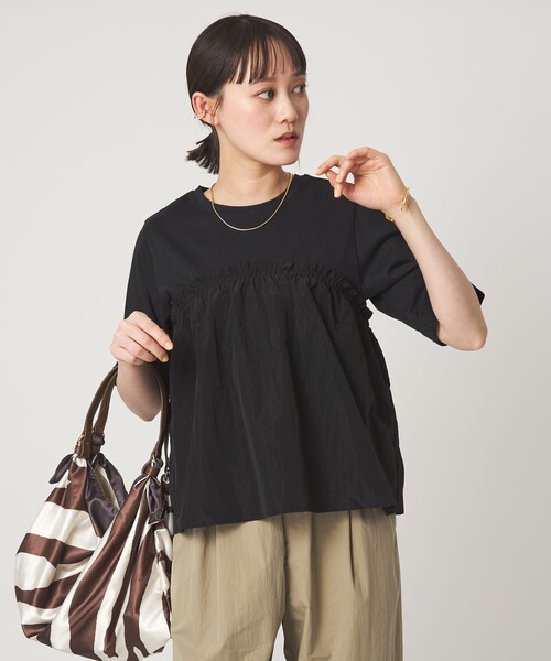 tシャツ タフタ ドッキング ビスチェ プルオーバー レディースの画像