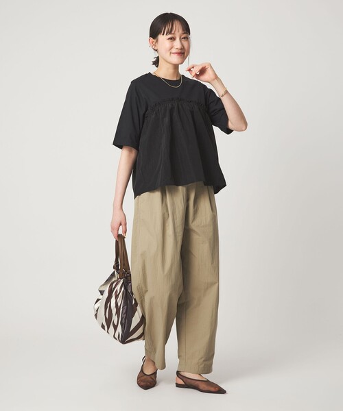 tシャツ タフタ ドッキング ビスチェ プルオーバー レディースの画像