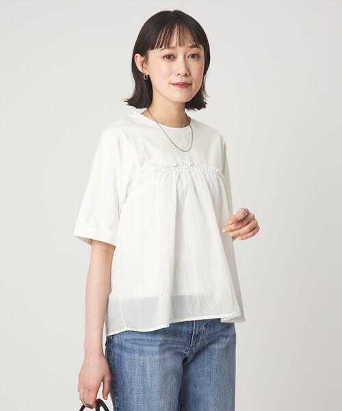 tシャツ タフタ ドッキング ビスチェ プルオーバー レディースの画像