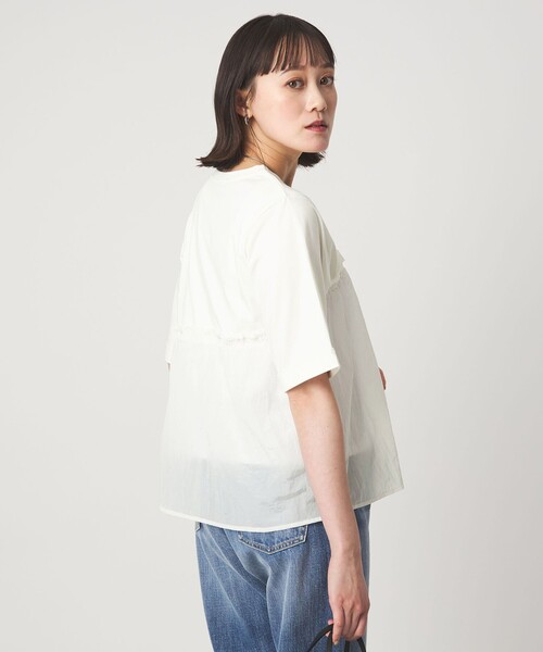 tシャツ タフタ ドッキング ビスチェ プルオーバー レディースの画像