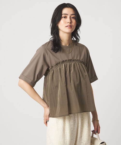 tシャツ タフタ ドッキング ビスチェ プルオーバー レディースの画像