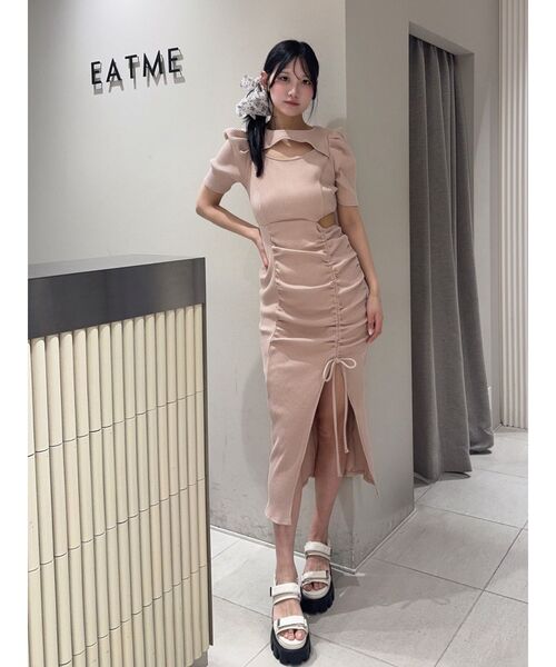 EATME（イートミー） ワンピース 半袖 デコルテリブワンピース