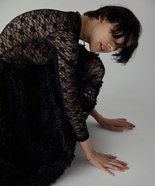 「PERNA」 長袖カットソー FREE ブラック レディース_画像8