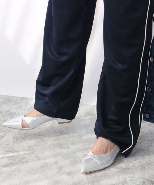 パンプス サイドカットポインテッドトゥフラットシューズ「低反発スポンジ入り」_6