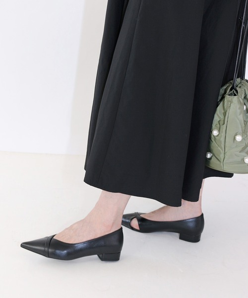 パンプス サイドカットポインテッドトゥフラットシューズ「低反発スポンジ入り」_12