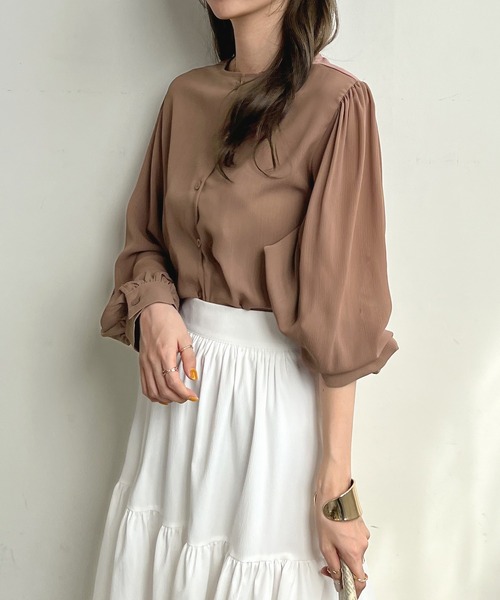 「Futier land」 長袖ブラウス FREE モカ レディース_画像2