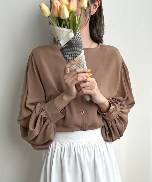 「Futier land」 長袖ブラウス FREE モカ レディース_画像8