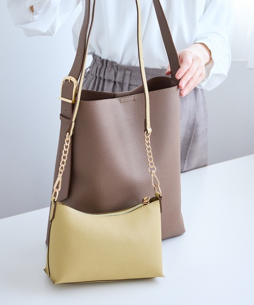 ショルダーバッグ バッグ 「ちゃんと+かわいい保証」me fit BAG ワンショルダートート＆ミニショルダーバッグ/A4対応 レディースの画像