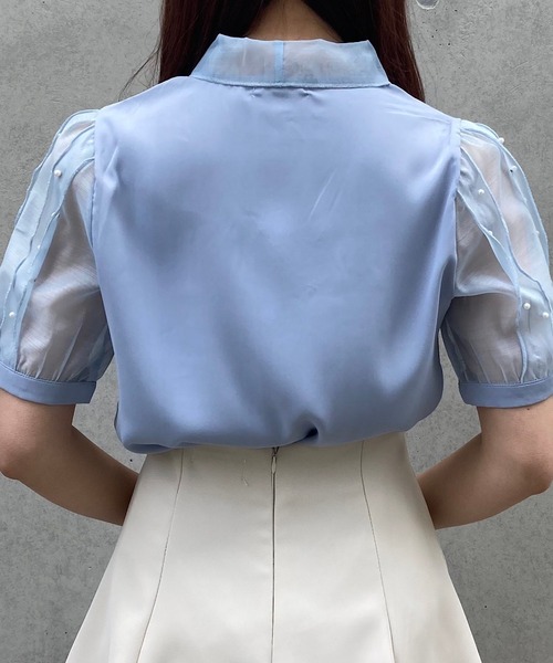 「Crea titty&Co. PETIT」 半袖ブラウス FREE ブルー レディース_画像4