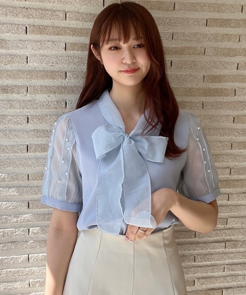「Crea titty&Co. PETIT」 半袖ブラウス FREE ブルー レディース_画像6