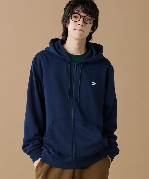 「LACOSTE」 ジップアップパーカー 4 ネイビー メンズの画像