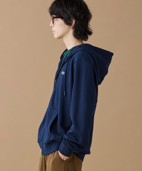 「LACOSTE」 ジップアップパーカー 4 ネイビー メンズの画像