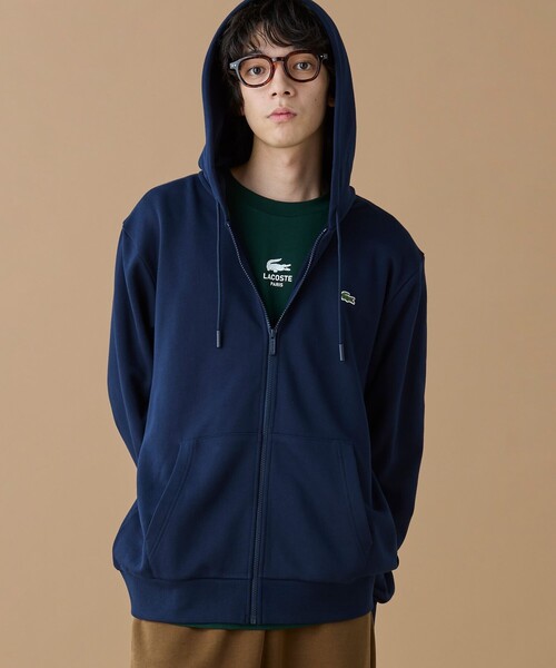 「LACOSTE」 ジップアップパーカー 4 ネイビー メンズの画像