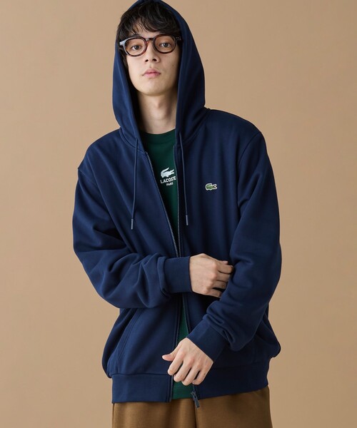 「LACOSTE」 ジップアップパーカー 4 ネイビー メンズの画像