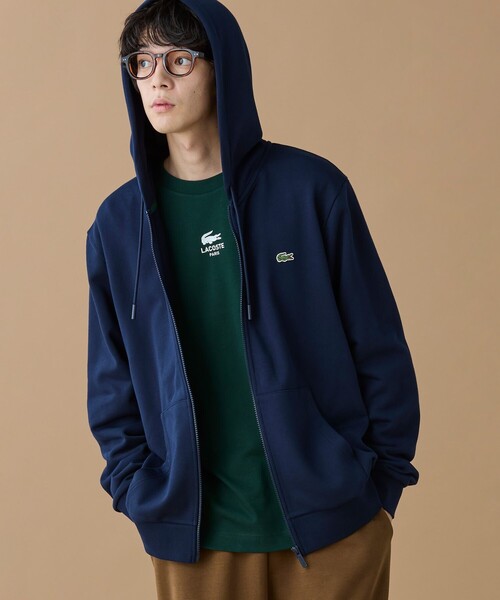 「LACOSTE」 ジップアップパーカー 4 ネイビー メンズの画像