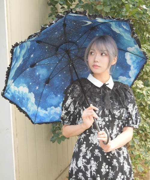 axes femme（アクシーズ ファム） 日傘 傘 夜空柄晴雨兼用パゴダ傘