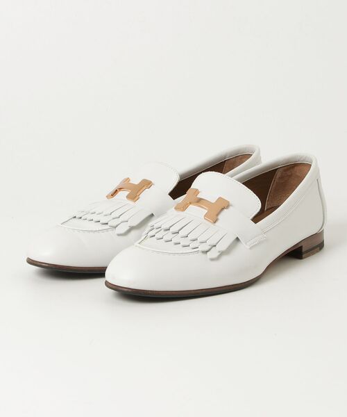 【HERMES 】モカシンロワイヤル 37.5 ホワイト ローファー HERMES（エルメス） モカシンロワイヤル シューズ 37.5 ホワイト
