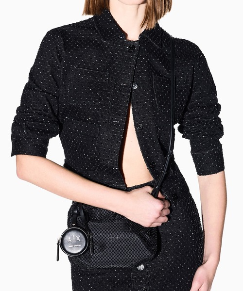 MIMI EMPORIO ARMANI ブラックボディバッグ EMPORIO ARMANI EA7 イーエーセブン ショルダーバッグ ミニバッグ