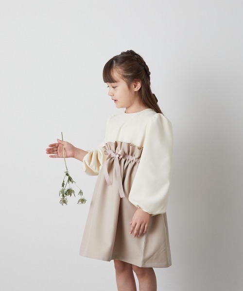 「riziere」 「KIDS」長袖ワンピース 90 ベージュ キッズ_画像8