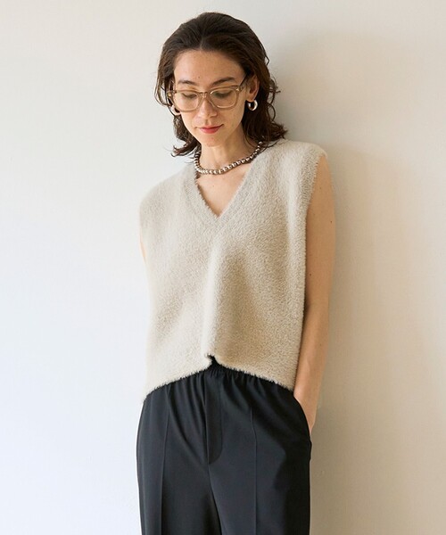 「UNFILO」 ニットベスト SMALL ベージュ レディース_画像6