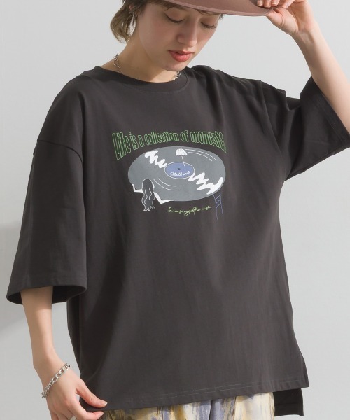 le colis（ルコリ） tシャツ 半袖 ドライタッチ 天竺 レコード