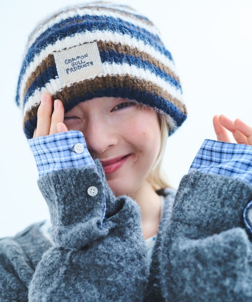 common gull products. ニットキャップ フリー ベージュ レディース