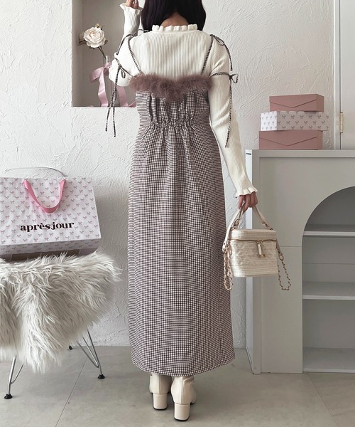 「apres jour」 キャミソールワンピース X-LARGE ブラック レディース_画像8