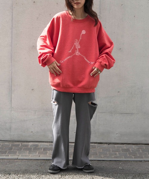 「THRIFTY LOOK」 長袖Tシャツ L レッド メンズ_画像5