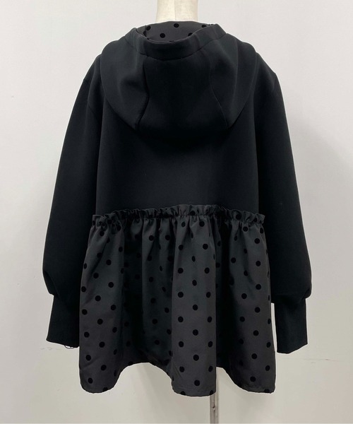 「PICCIN PERLA」 ジップアップパーカー M ブラック レディース_画像4
