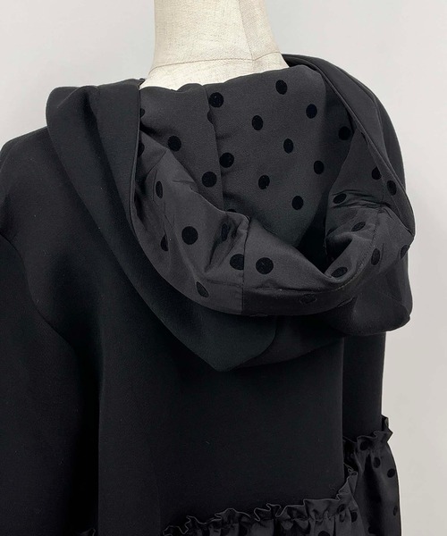 「PICCIN PERLA」 ジップアップパーカー M ブラック レディース_画像5