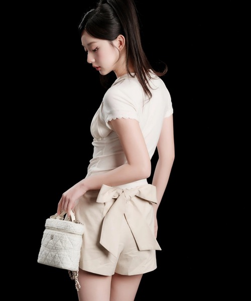 andwang Petit Ribbon Vanity Bag ベージュ ANDWANG Petit Ribbon 
