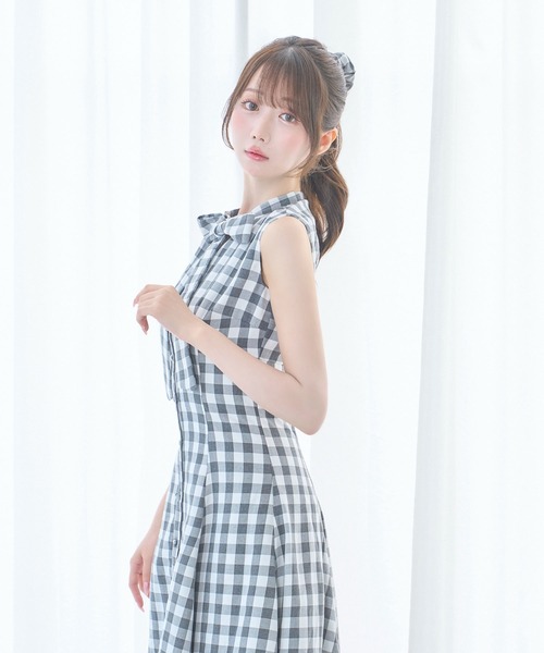 Rose Muse（ロゼミューズ） ワンピース Gingham ribbon dress with