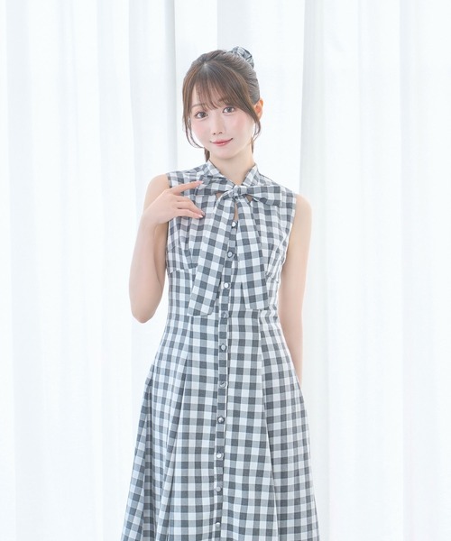 ワンピース Rosemuse Gingham ribbon dress Rose Muse（ロゼミューズ） ワンピース Gingham ribbon dress with