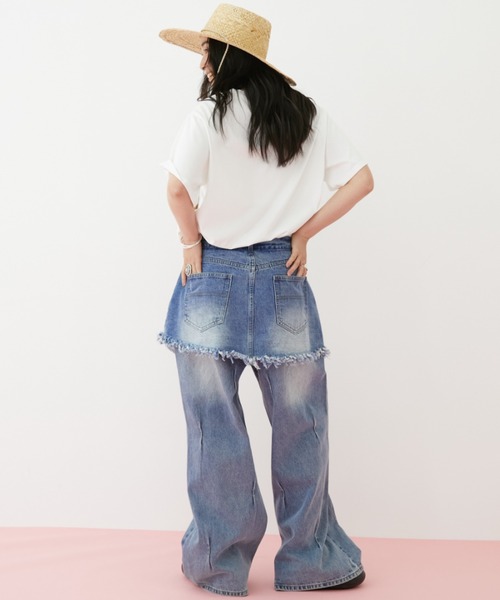 「MIRROR STOKE」 半袖Tシャツ MEDIUM ネイビー レディース_画像4