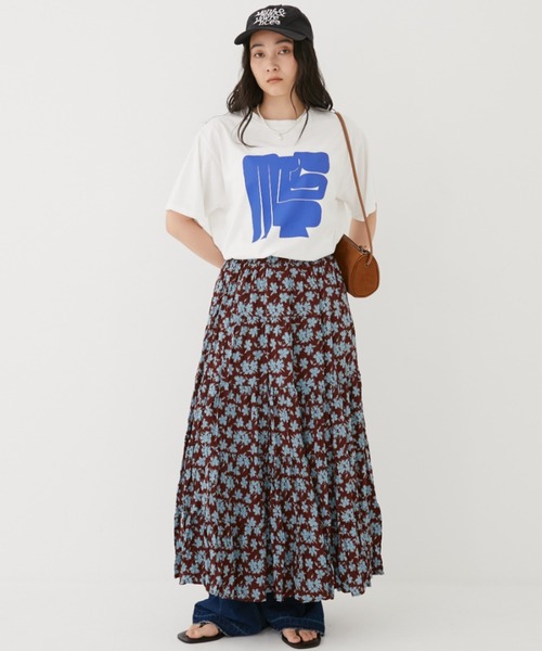 「MIRROR STOKE」 半袖Tシャツ MEDIUM ネイビー レディース_画像7